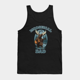 Mooseical - Musical Dad Moose with a Acoustic Guitar Tank Top